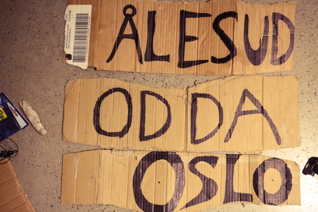 The signs that made it to Oslo. Not my best work, but some examples of my later renaissance. 